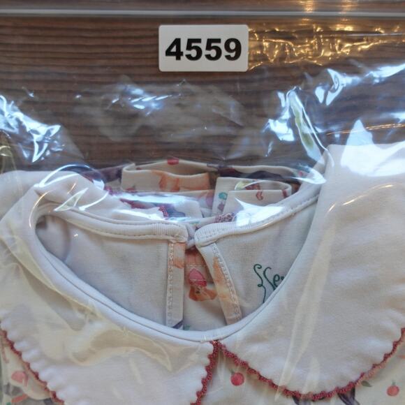 Serendipity Shrimp & Grits Dress Girls XS Dog Print Peter Pan Ruffle Christmas - Picture 5 of 5